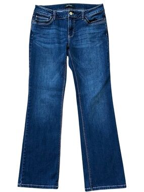 White House Black Market Low Rise Boot Leg Jeans Dark Blue Size 6S